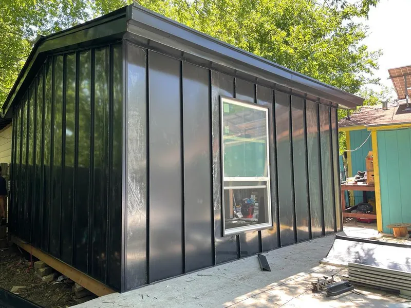 Black standing seam metal wall panels for Metal Roof Installation in Barnstead